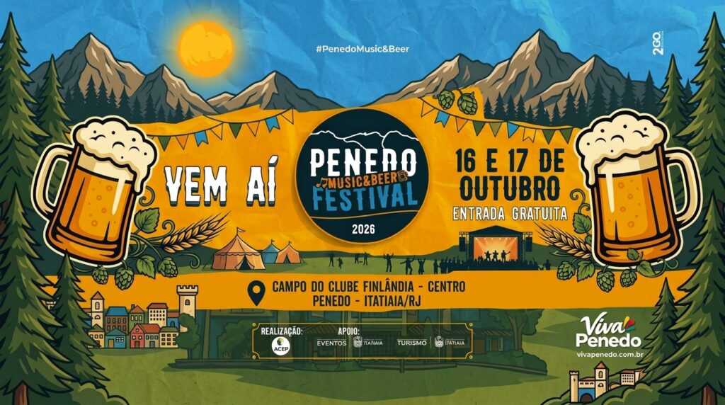 Penedo Music & Beer Festival 2026: Dudu Nobre e Detonautas de graça em Penedo (RJ)